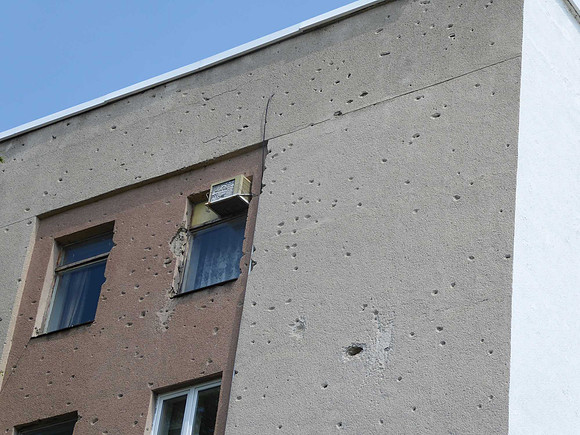 Bullet marked walls, Tiraspol