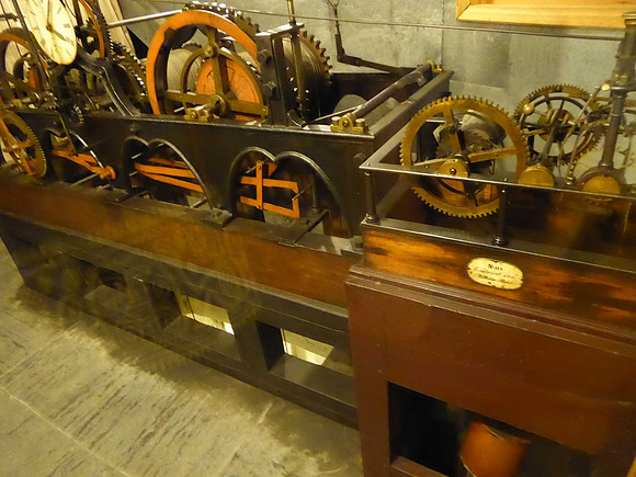 Clock mechanism for tower bells, city hall tower