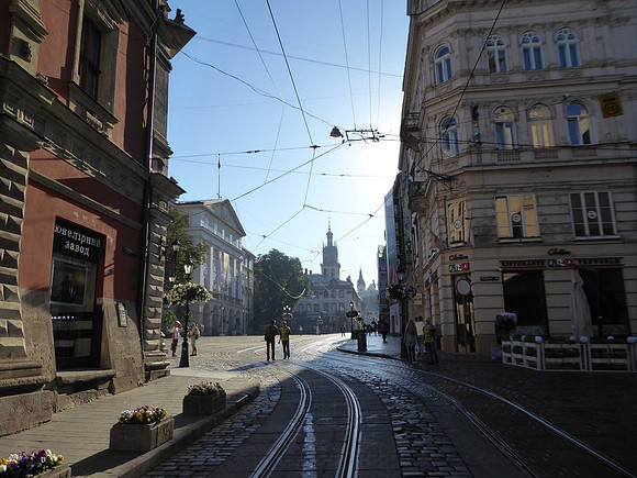 7:30 am, heading for the bus station, Lviv