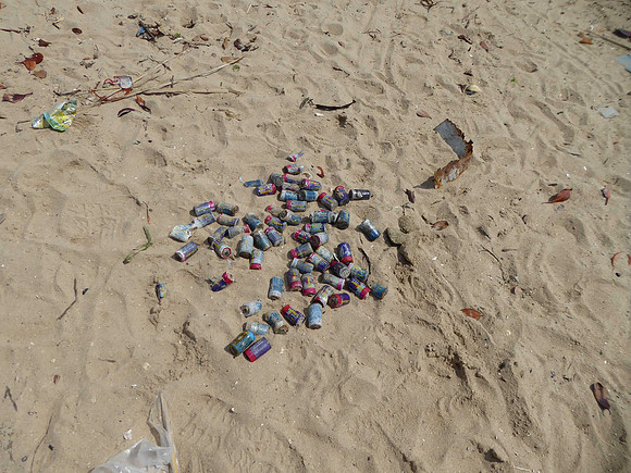 Batteries and trash ruin paradise, Bele Sur Mer