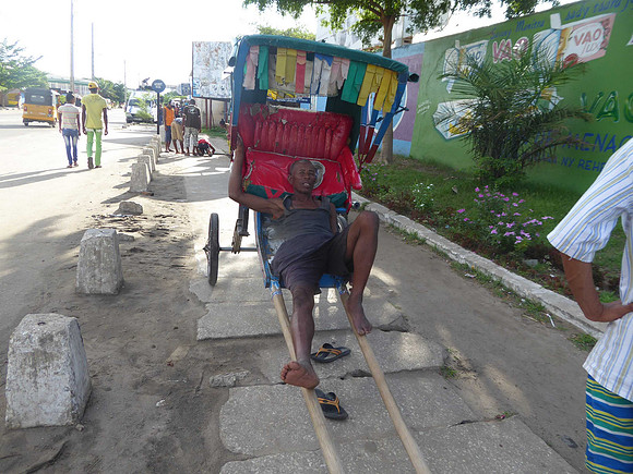 The pouse pouse, is a common sight on the streets