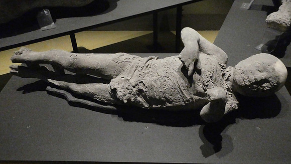 Moulds of actual victims of Vesuvias, Pompei