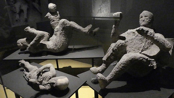 Moulds of actual victims of Vesuvias, Pompei