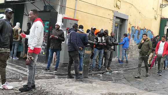 African migrants, Napoli